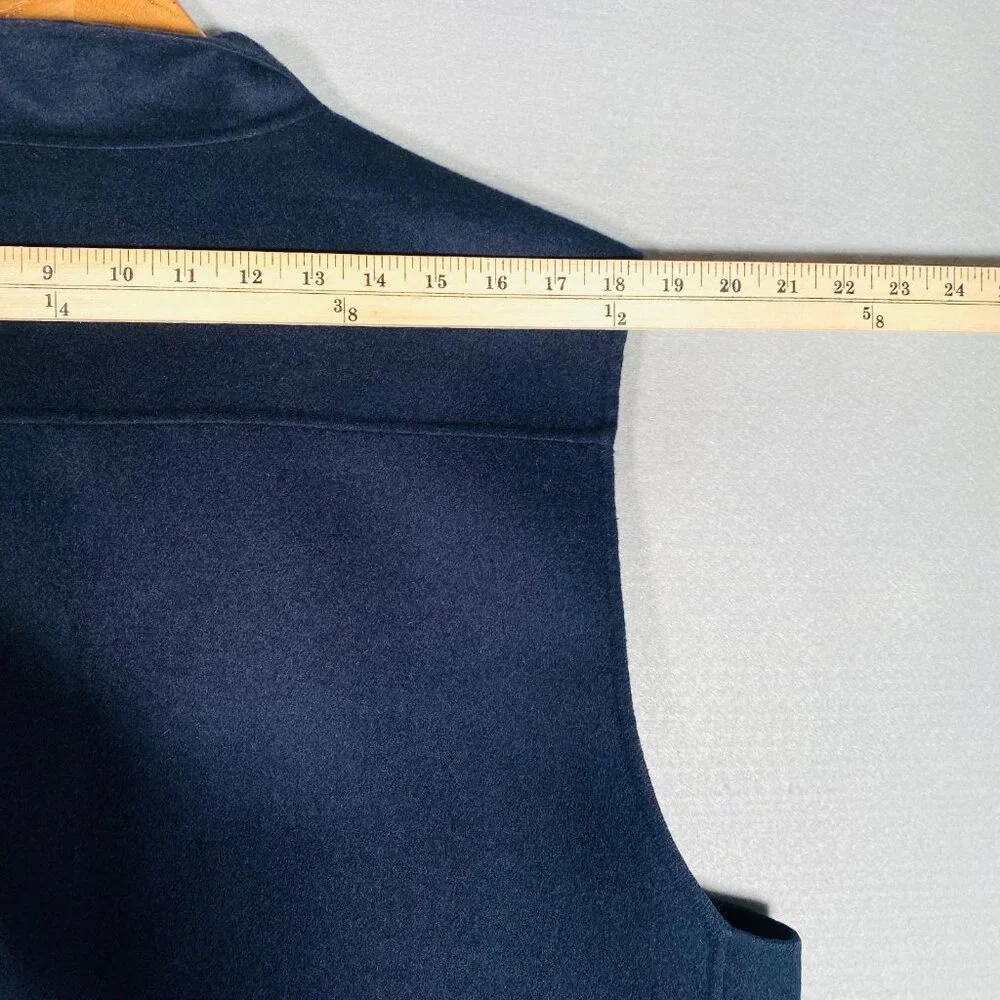 Patrick Assaraf Vest Mens 2XL Blue Wool Full Zip Sleeveless Pockets